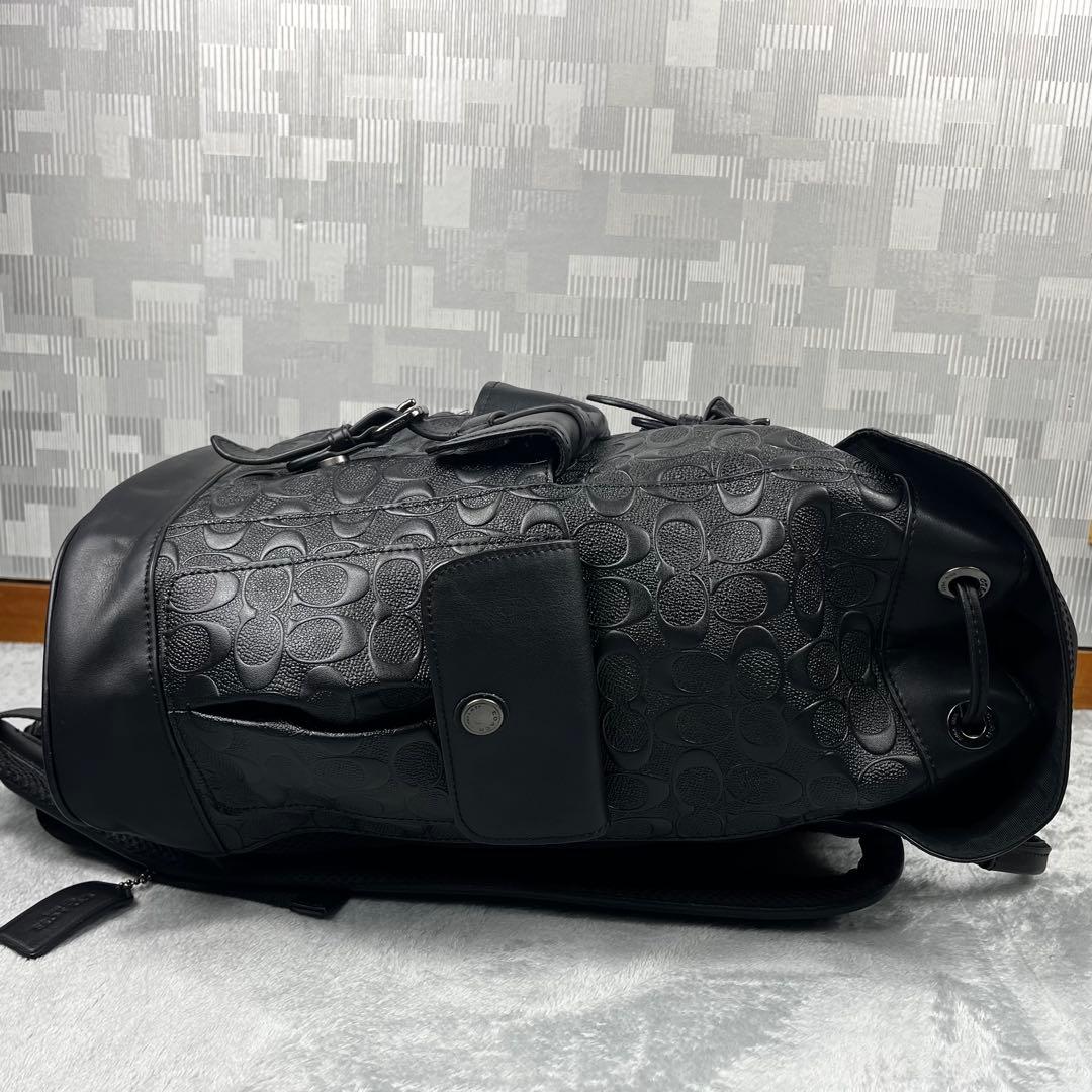 美品 Coach コーチ ハドソン A4収納 リュック エンボス ブラック 黒