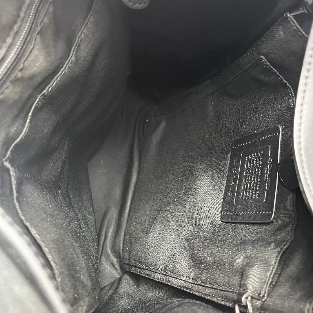 美品 Coach コーチ ハドソン A4収納 リュック エンボス ブラック 黒