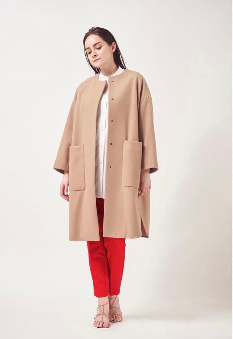 週末セール　yori ウールコート　ベージュ　オーバーサイズ　M