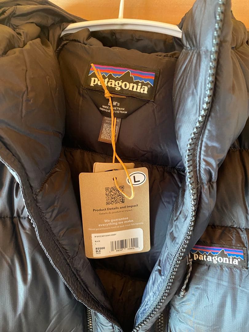 パタゴニア フィッツロイダウンフーディ L ブラック FA25 黒