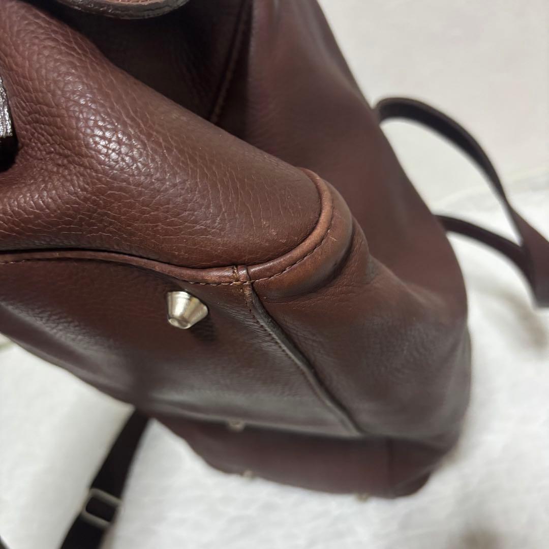 【希少】  型押しロゴ レザー ボストンバッグ 2way