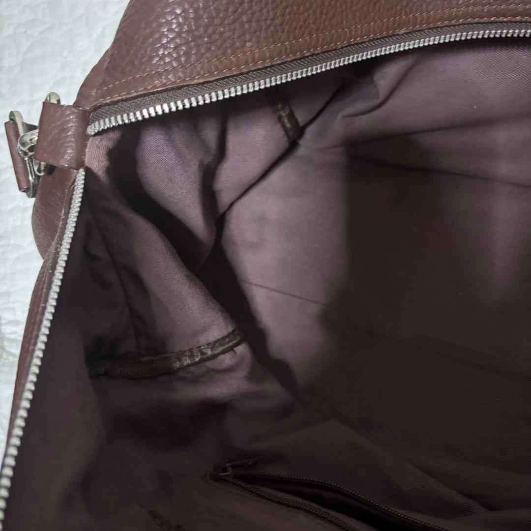 【希少】  型押しロゴ レザー ボストンバッグ 2way