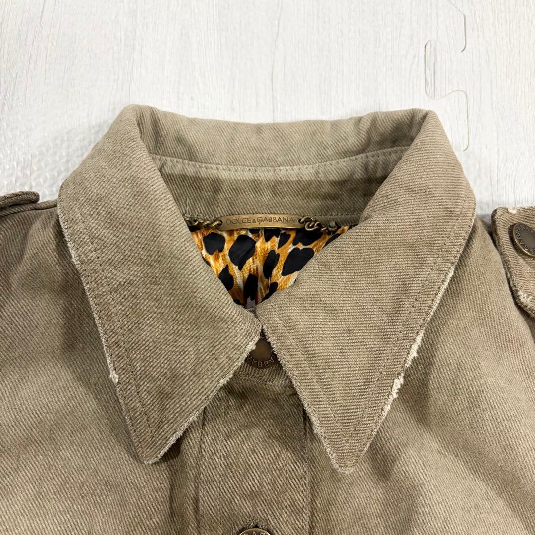 新品未使用 タグ付 ドルチェ&ガッバーナ ヒョウ柄 デニム ジャケット 40