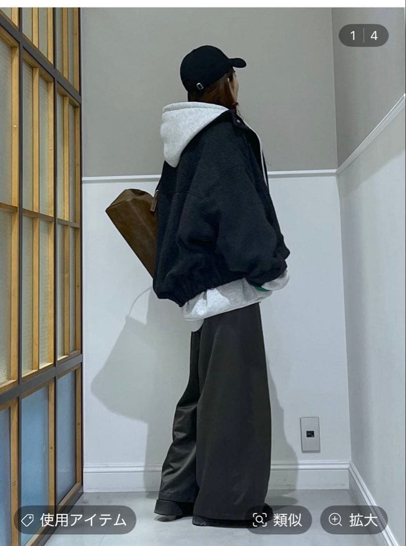 レプシィム　スライバーBIGブルゾン　モノトーンブラック