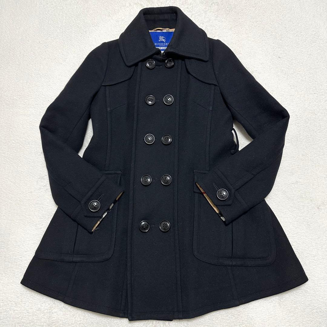 美品　BURBERRYBLUELABEL ウールコート　ノバチェック　アンゴラ混