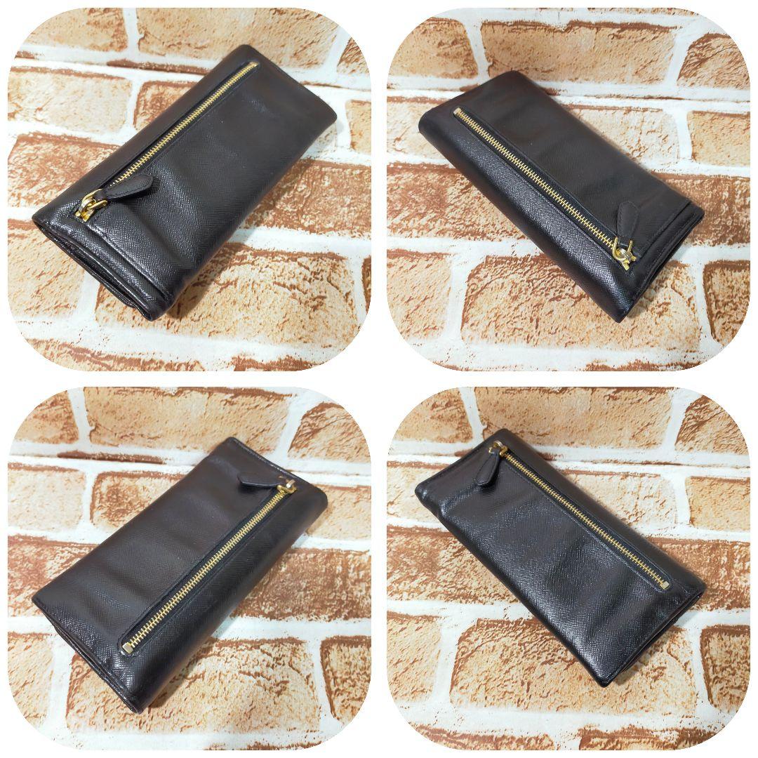 リボン付きブラック長財布