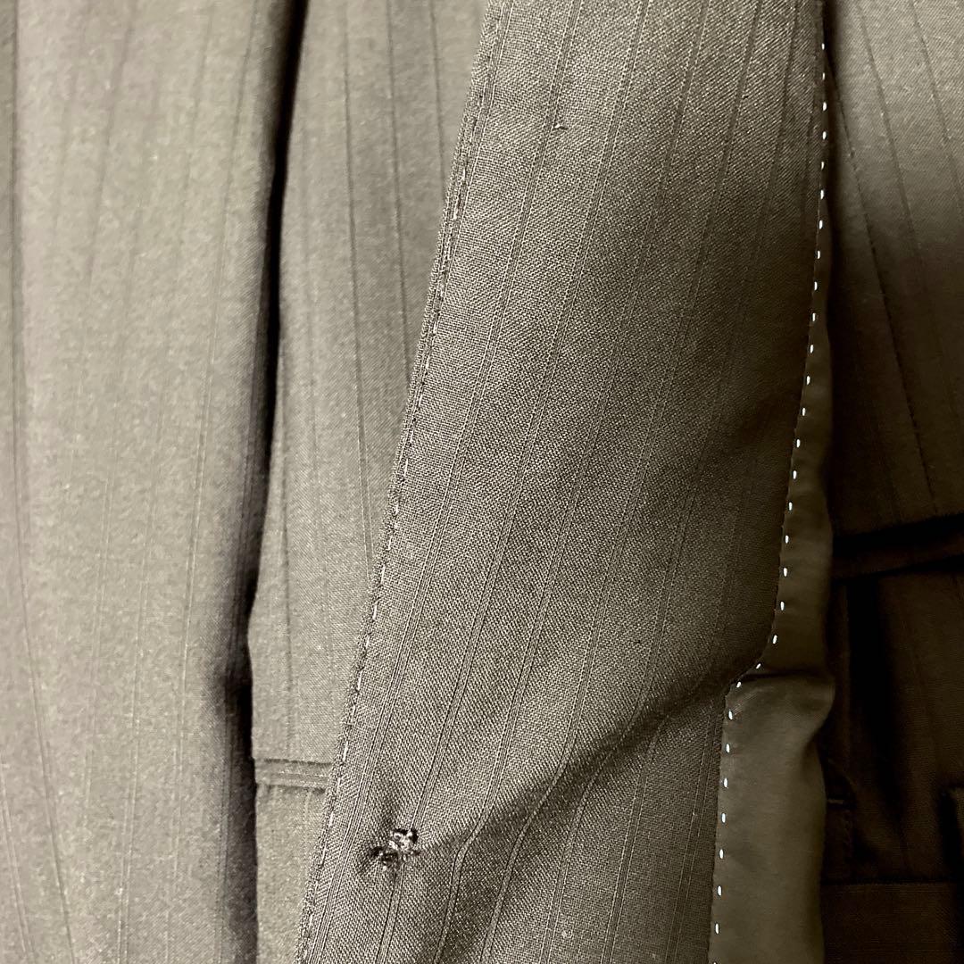 美品 バーバリー スーツ セットアップ super 100's ストライプ 黒