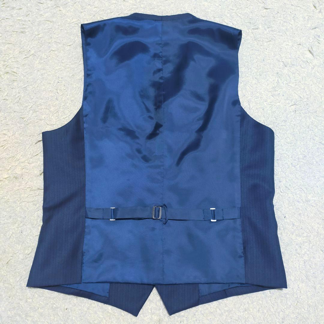 【紳士の装い】タケオキクチ×御幸毛織・スリーピーススーツ・ネイビーストライプ・S