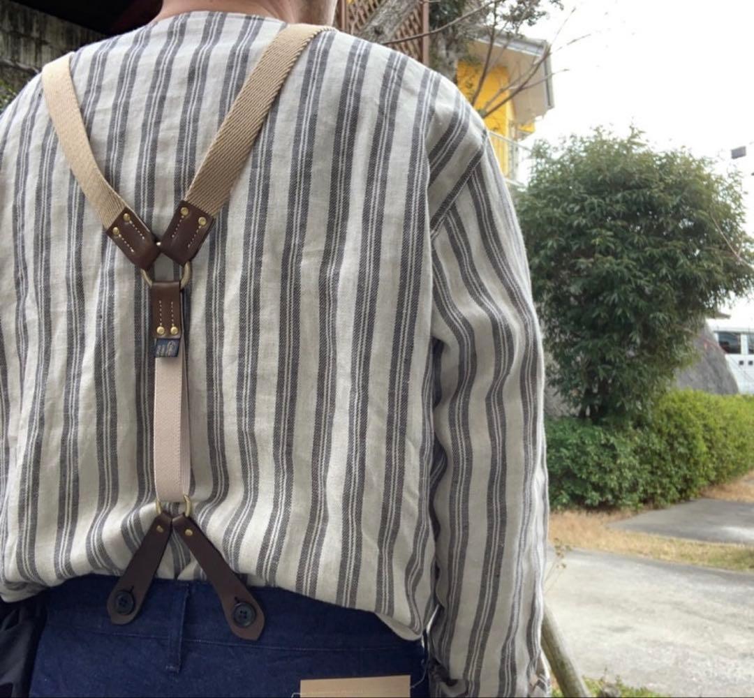 gypsy&sons キャンバスレザーサスペンダー　ボタン式　19SS