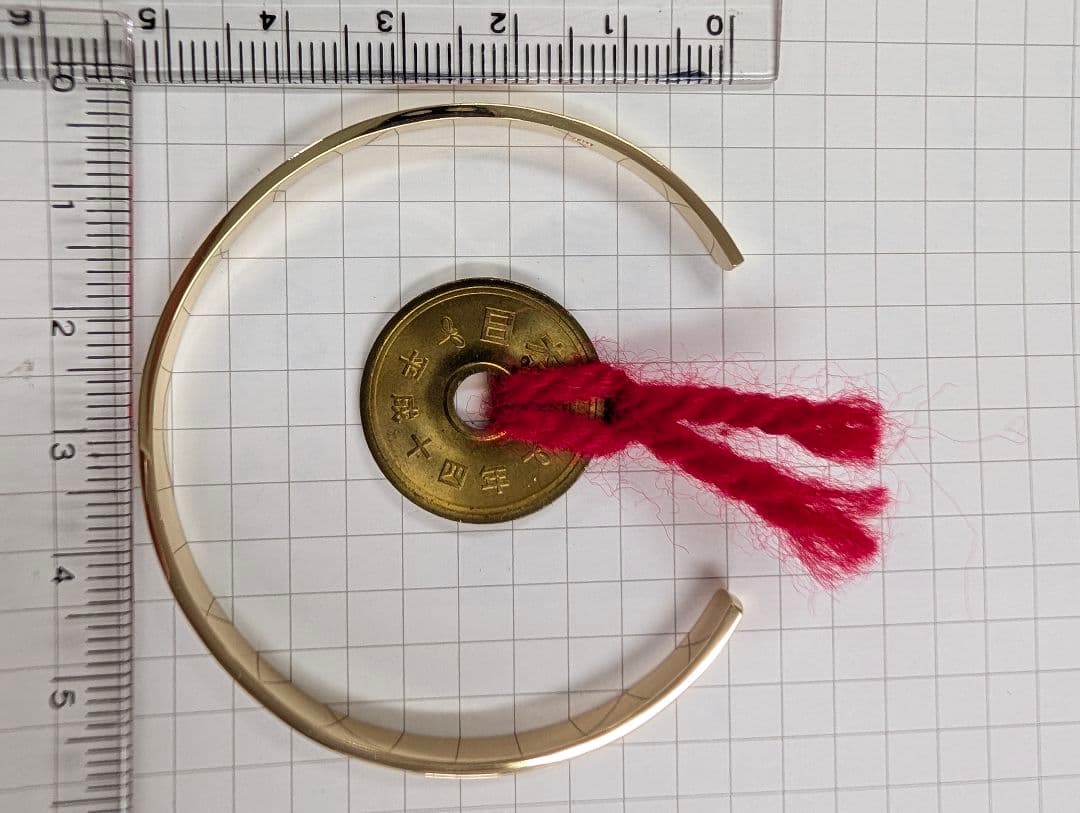 K18 ハンドメイド バングル 約12.4g