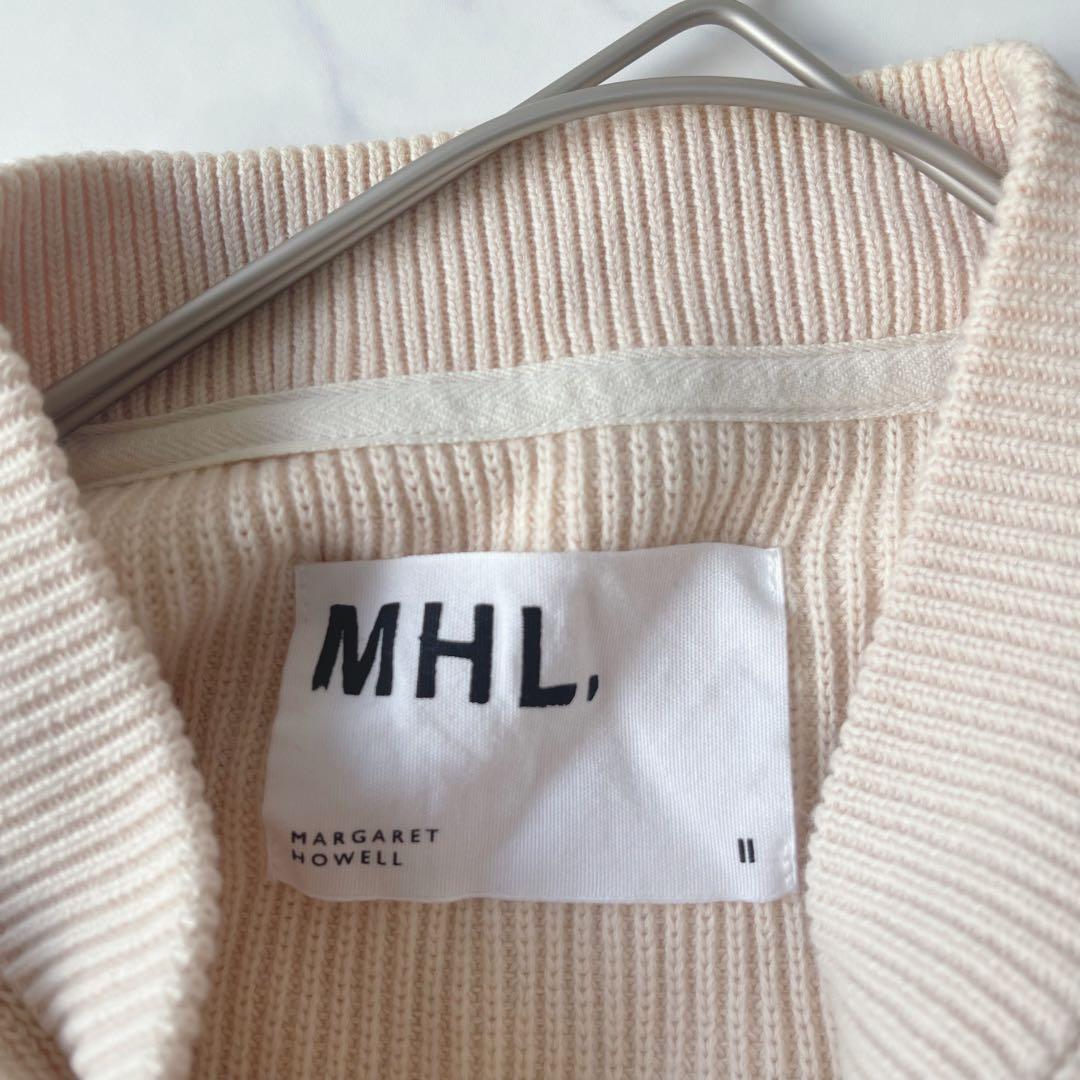 MHL. マーガレットハウエル コットン リブニット カーディガン ベージュ