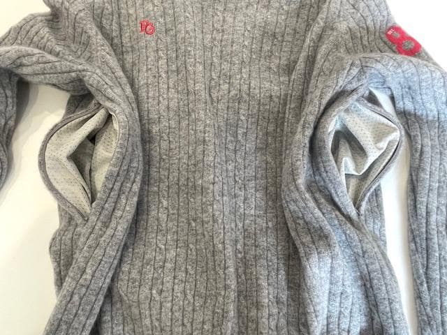 パーリーゲイツ　ケーブル編み　セーター　カシミヤ　防風裏地付　１　M