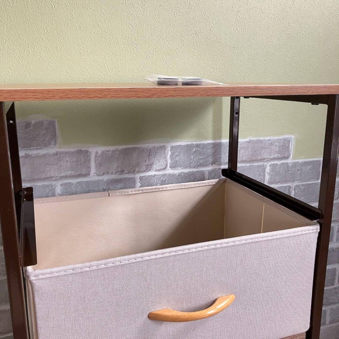 み*く様 ★新春セール！★カジュアルな5段チェスト ナチュラルカラー スチール枠