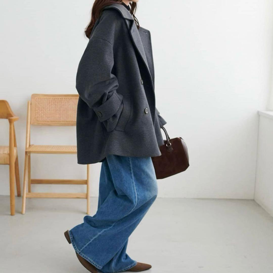 ⭐︎【Discoat】中空糸スタンドミドルコート チャコールグレー