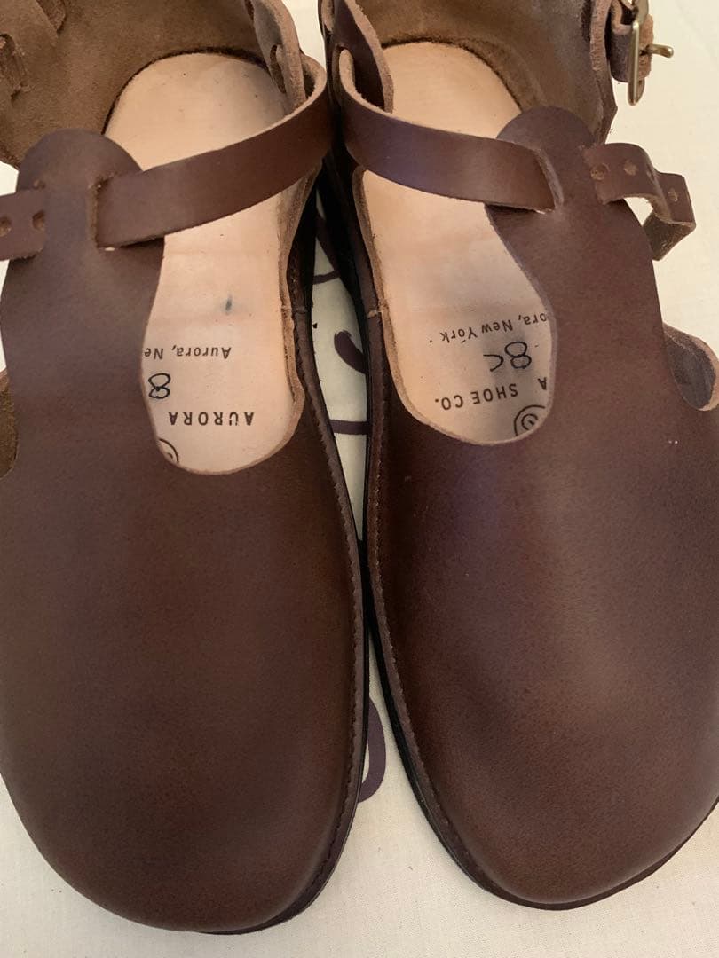 AURORA SHOES　オーロラシューズ　 T-Strap 25cm ブラウン