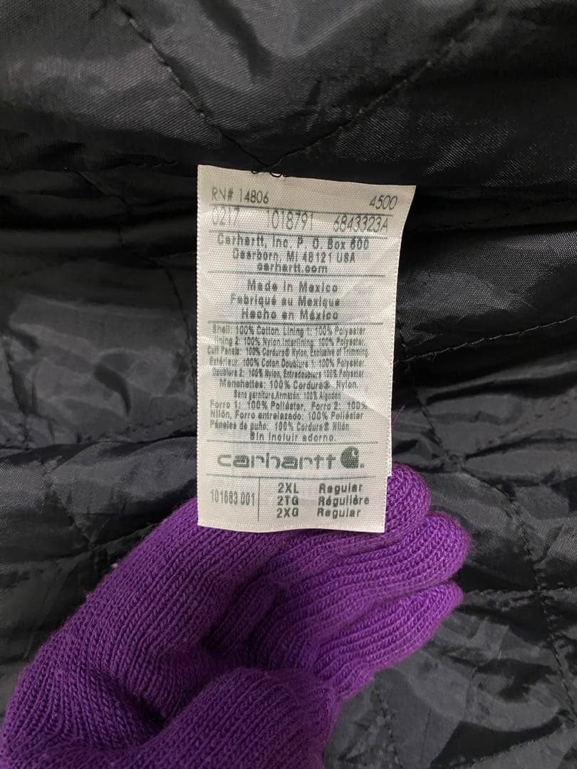 カーハート　ブラック　ジャケット　ダック生地　Carhartt　 襟コーデュロイ