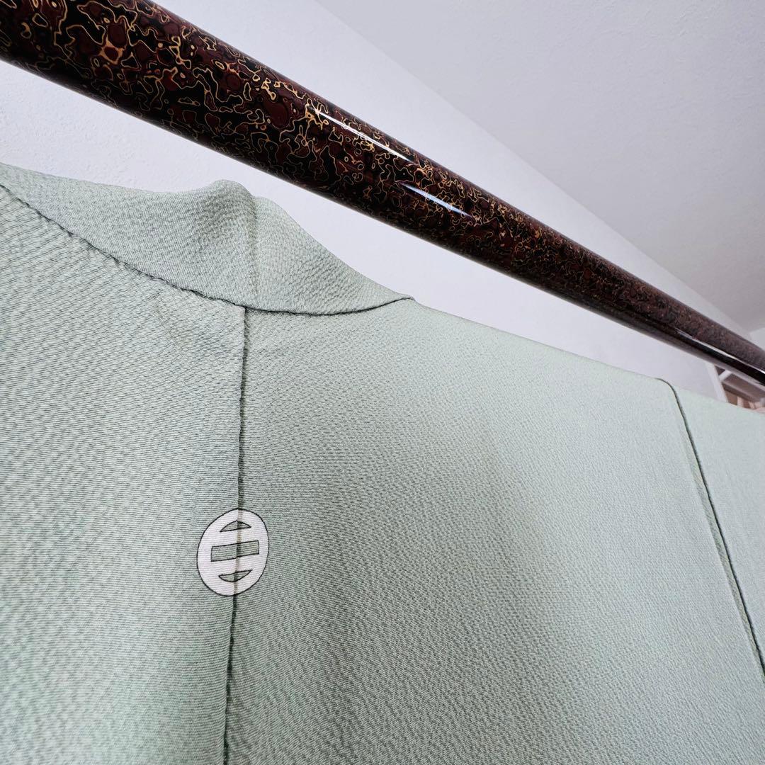 超美品　正絹　現代　広襟　訪問着　付け下げ　着物　160裄64 縮緬　汕頭刺繍