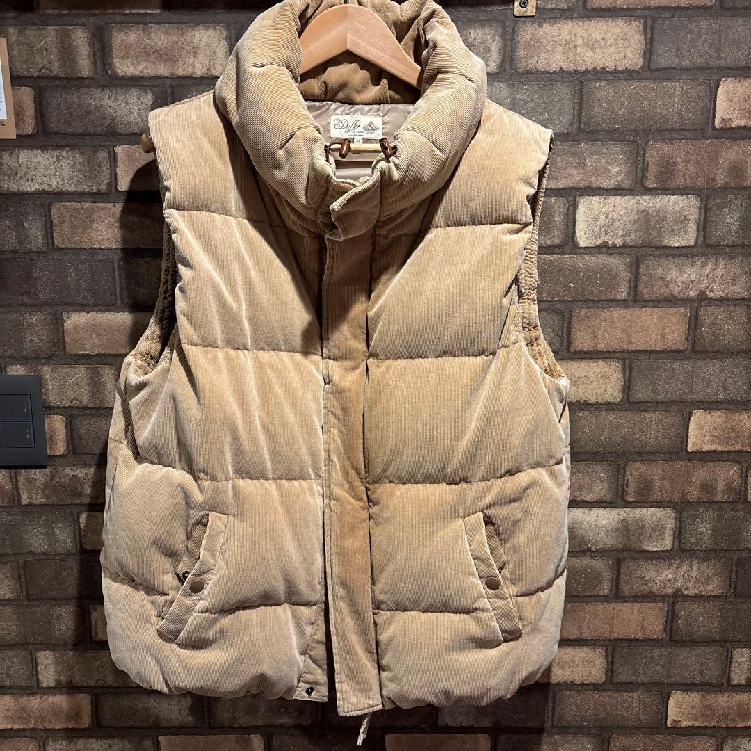 The Duffer ベージュ ボリュームネック ダウンベスト　XL