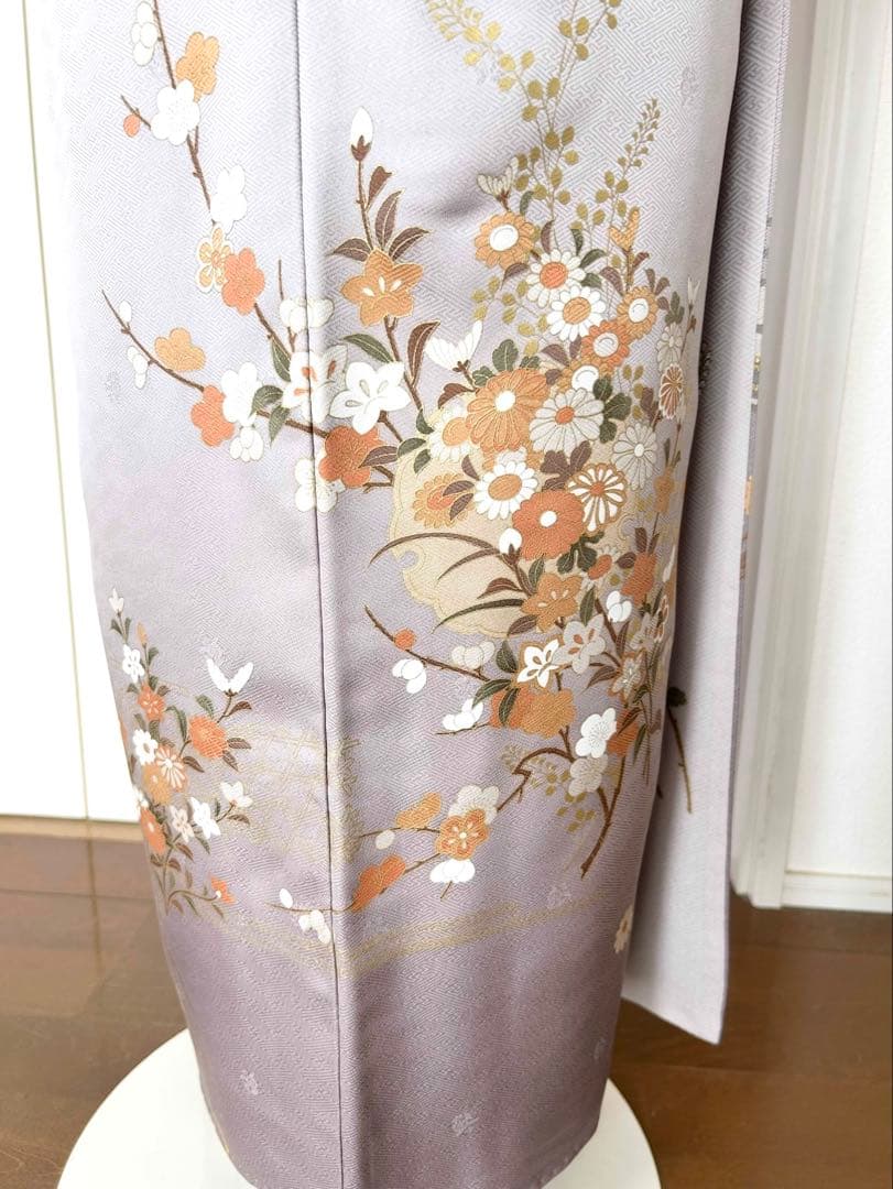 正絹訪問着　フルセット4点　卒業式　入学式　七五三　お宮参り　難あり