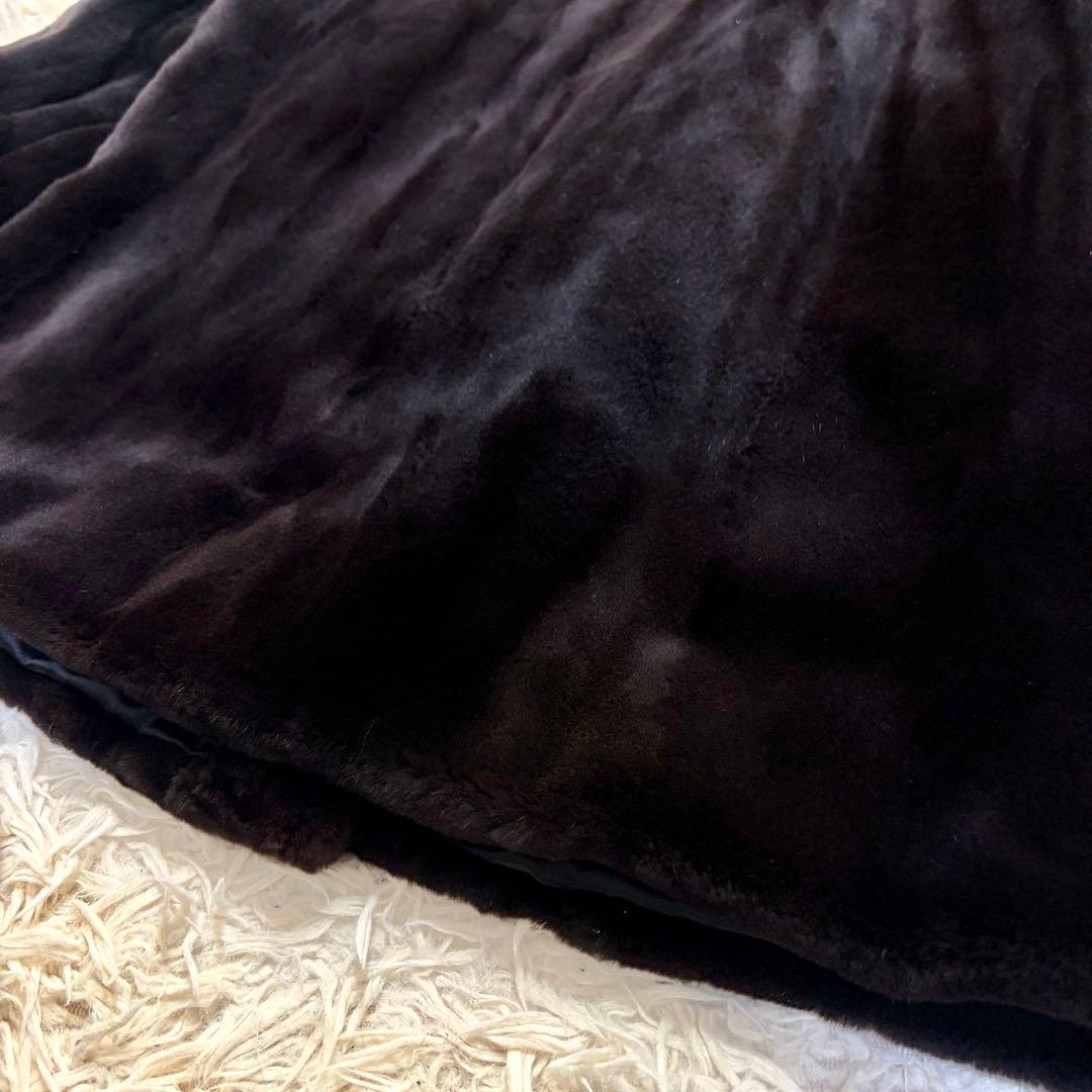 最高級 銀タグ サガミンク リアルファーコート 豪華裏地刺繍 シェアードミンク