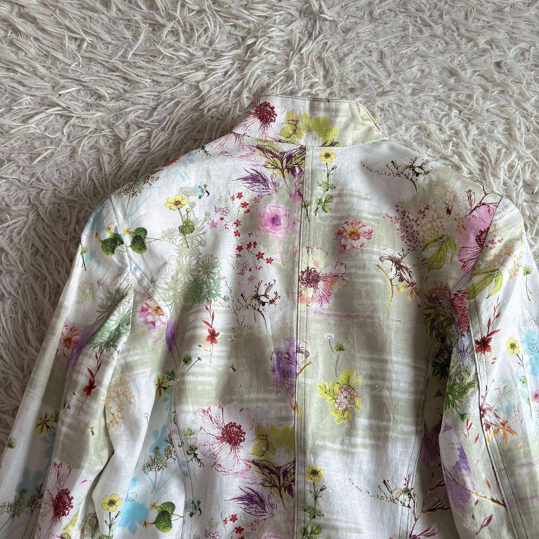 ジェニーギャルソン イタリア製生地 ボタニカルフラワー ジャケット 42 大きい