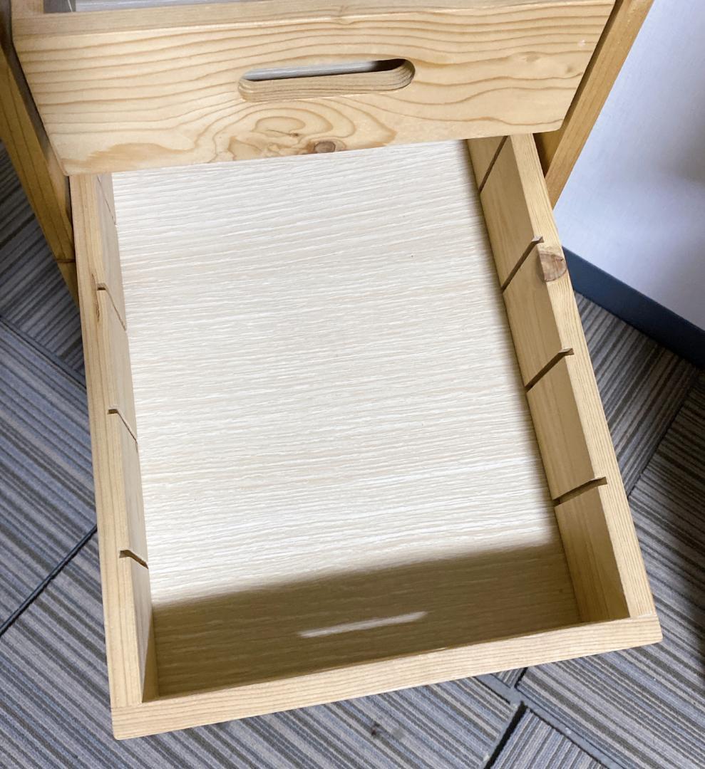 YAMAZEÑ バタフライキッチンストッカー キャスター付き ナチュラル