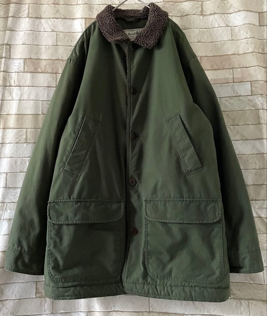 エルエルビーン フィールドコート ハンティングジャケット 裏ボア グリーン L