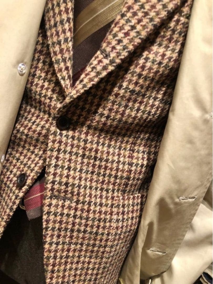 BEAMS F / HARRIS TWEED ハウンドトゥース ジャケット
