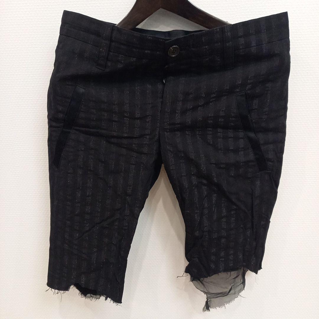 極美品　ifsixwasnine　黒のストライプハーフパンツ