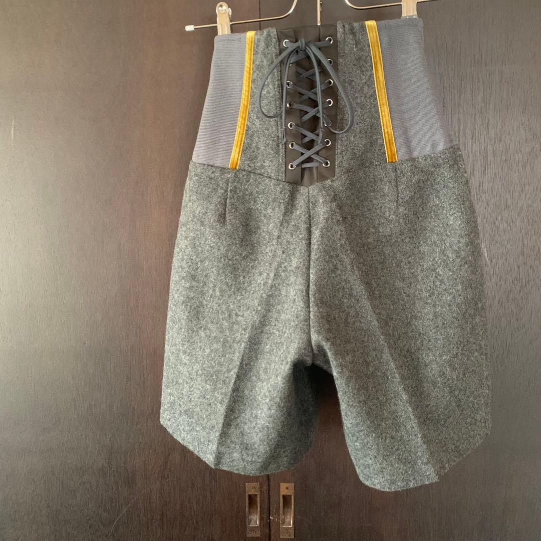 編み上げコルセットジョッパーズ風フェルト生地ハーフパンツ✨美品／アンダーカバー