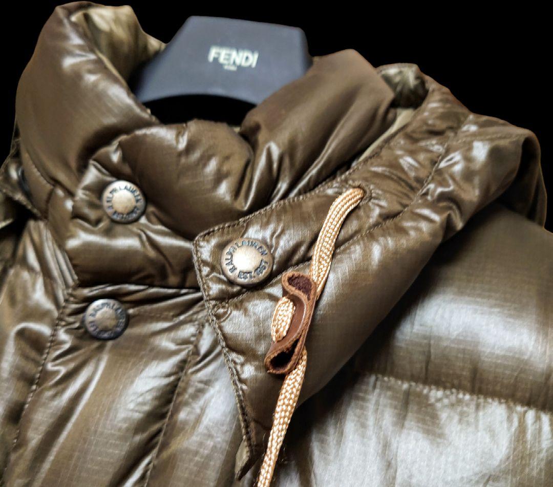 希少 vintage加工 ポロラルフローレン ダウンベスト フード取り外し可能