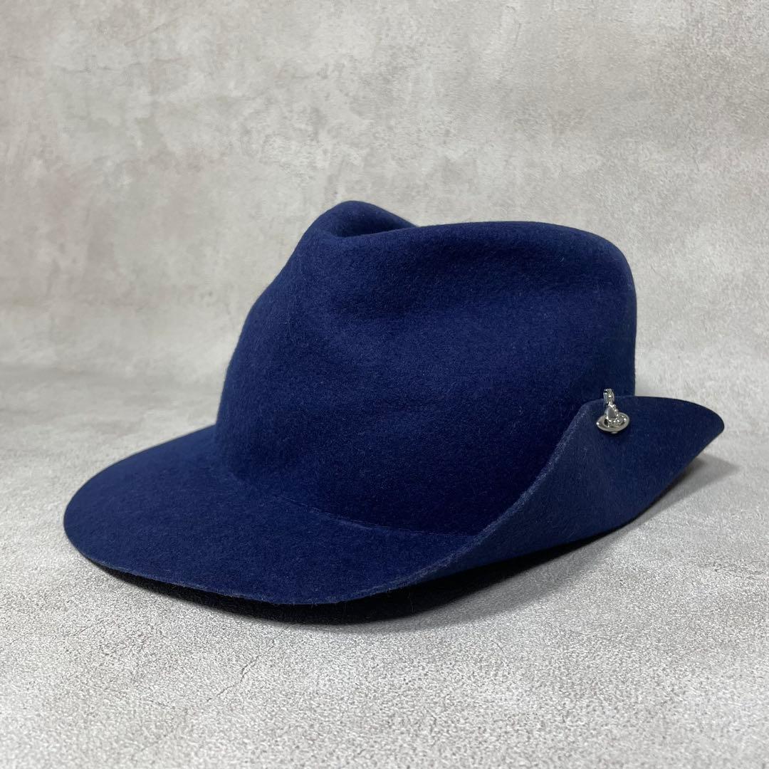 Vivienne Westwood オーブ ウールフェルトハット ネイビー 帽子