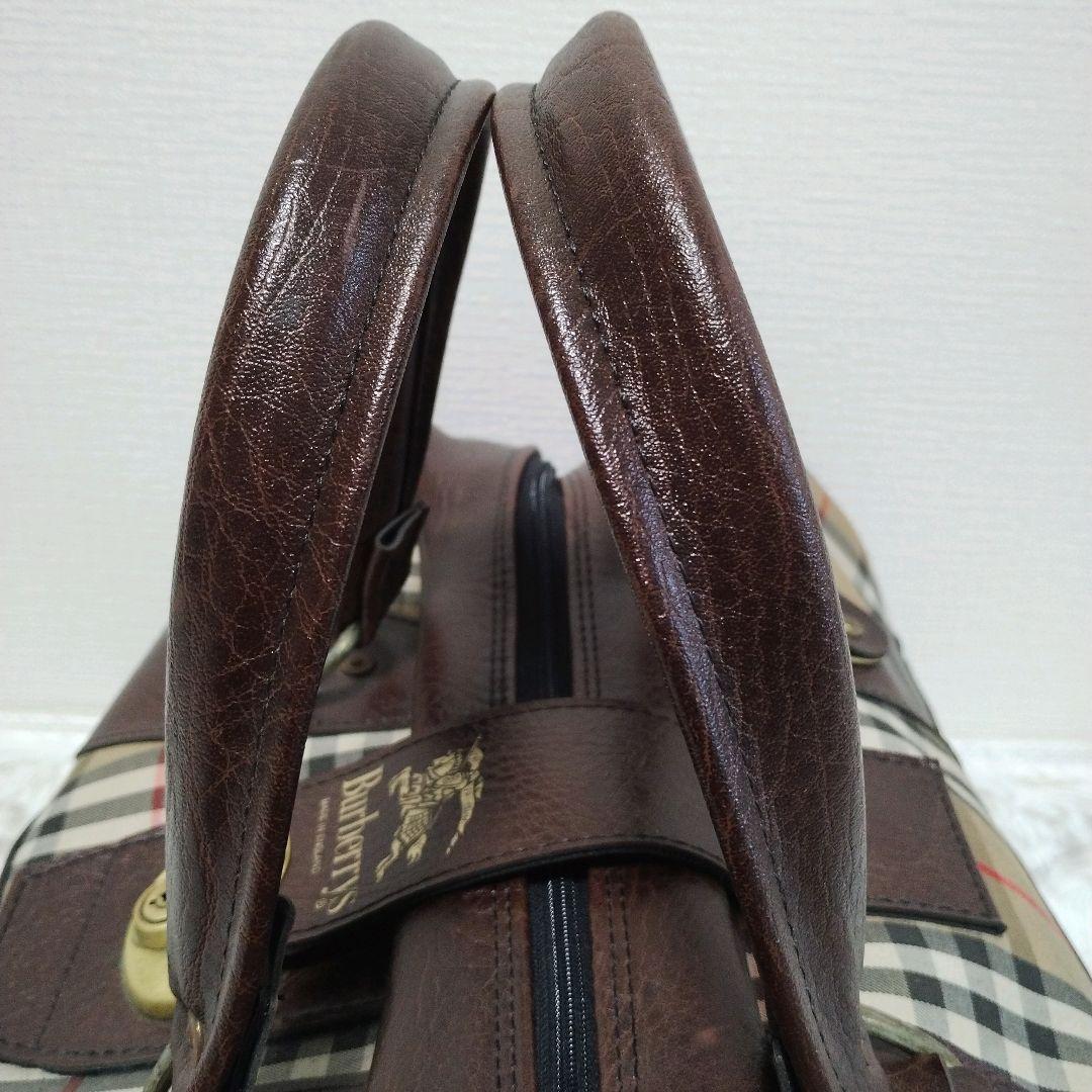 大容量 バーバリー 旅行バッグ ボストンバッグ ノバチェック シャドーホース