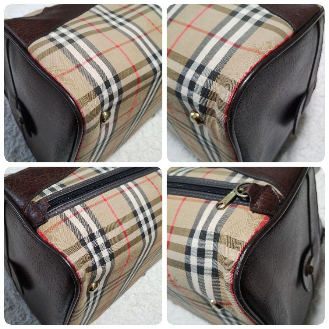 大容量 バーバリー 旅行バッグ ボストンバッグ ノバチェック シャドーホース