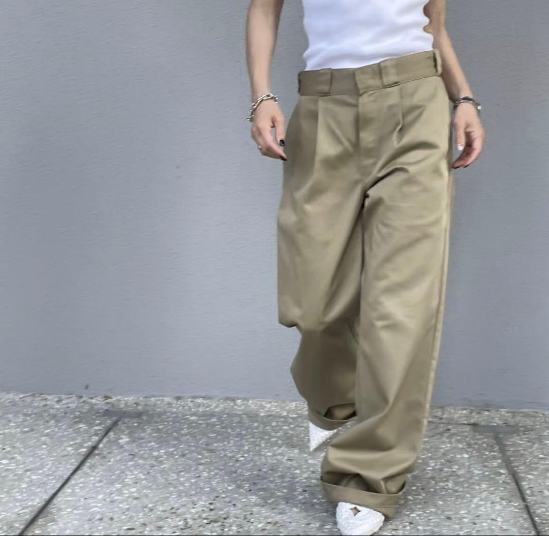 ok.soon ×dickies wide chino pants ベージュ