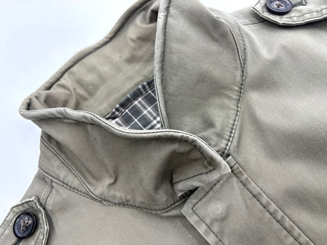 バーバリーブラックレーベル ミリタリージャケット ホースロゴ L ノバチェック