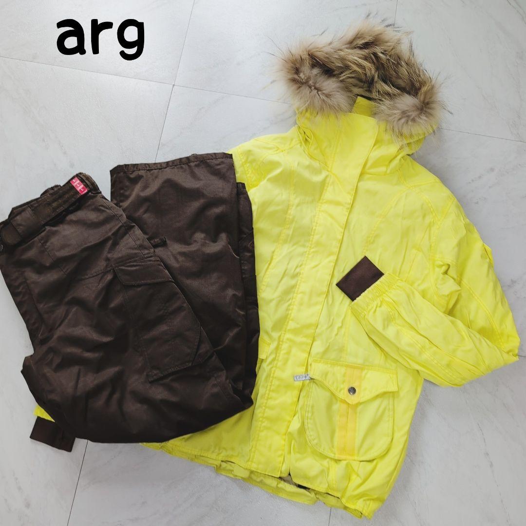 スノーボードウェア 上下セット arg ファー付き セットアップ