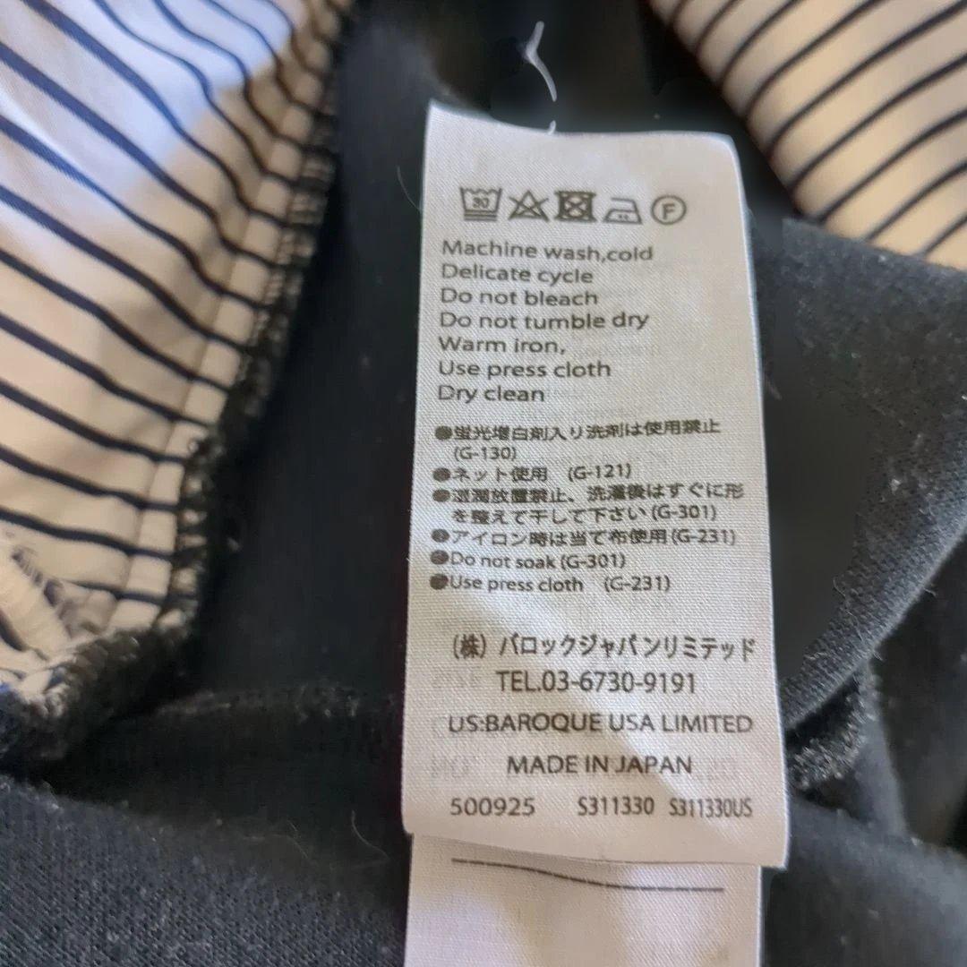 エンフォルド ドッキング レイヤード スウェット シャツ ストライプ 黒 38