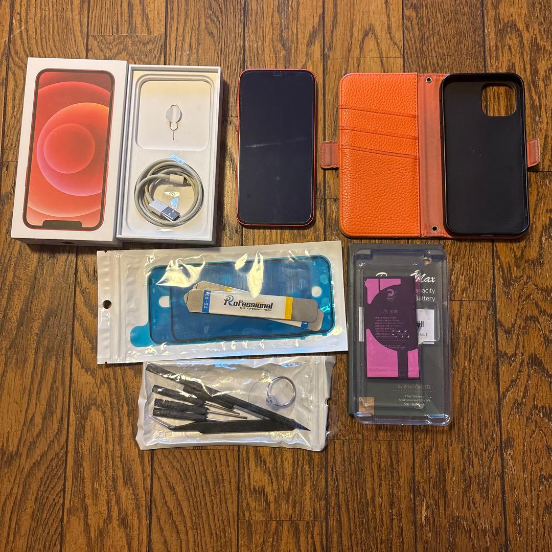 【美品】iPhone 12 64GB レッド　交換電池付き