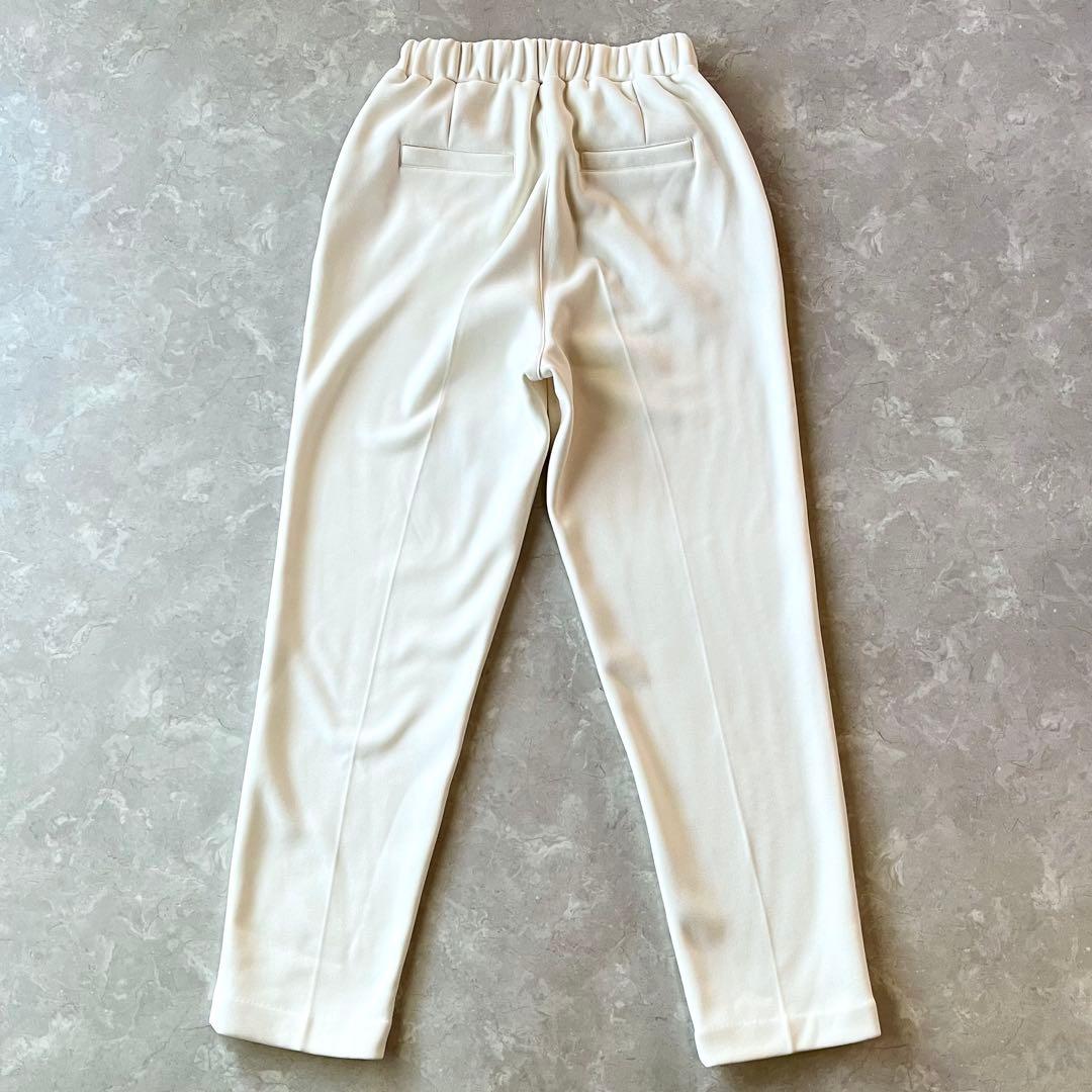 未使用級☆ディニテコリエ 裏起毛 フリーステーパードパンツ ワイド アイボリー