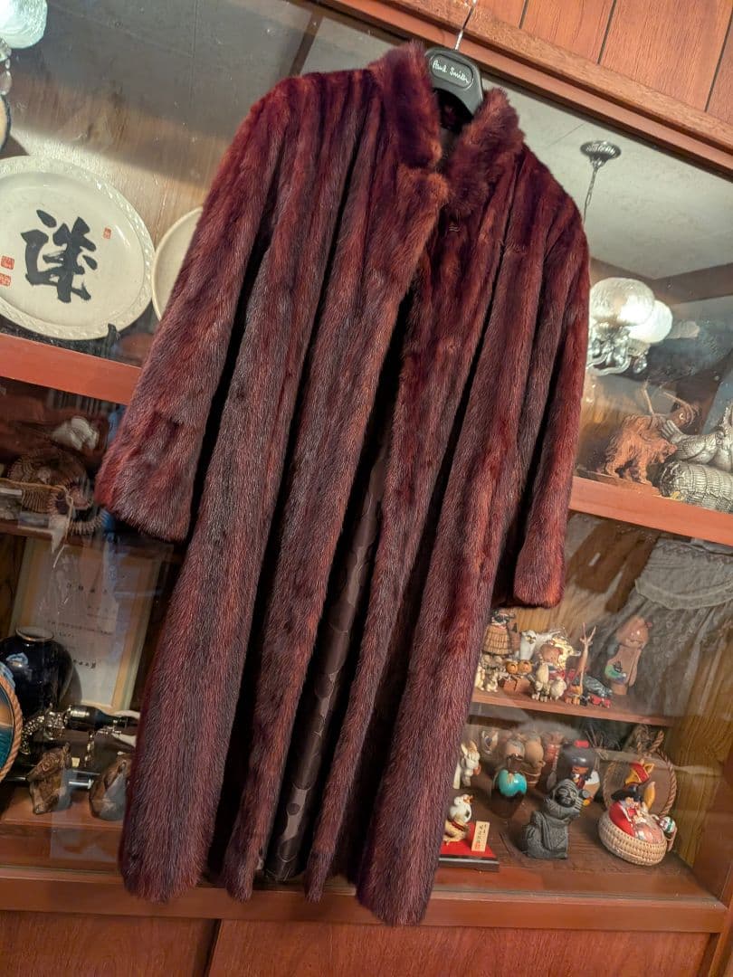 貴婦人の装い　最高級ウィーゼル毛皮ロングコート　オーダー品　呉服店購入