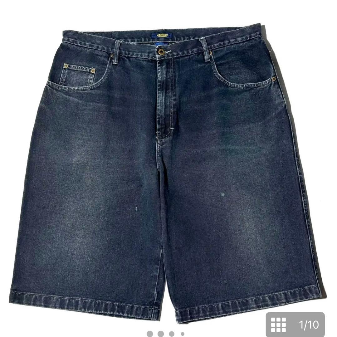 UTILITY バギーショーツ　バギーデニム　GREENY