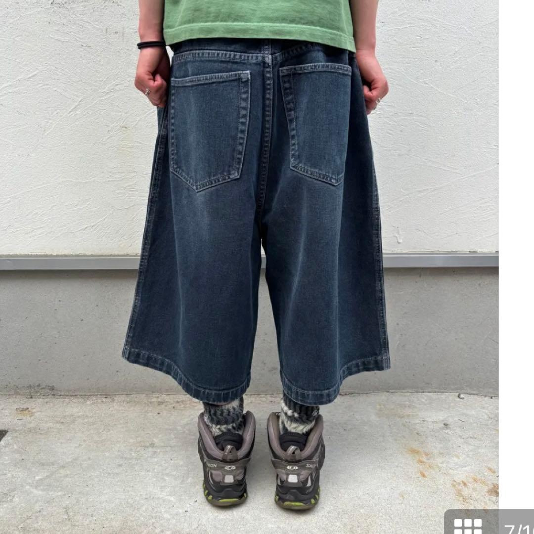 UTILITY バギーショーツ　バギーデニム　GREENY