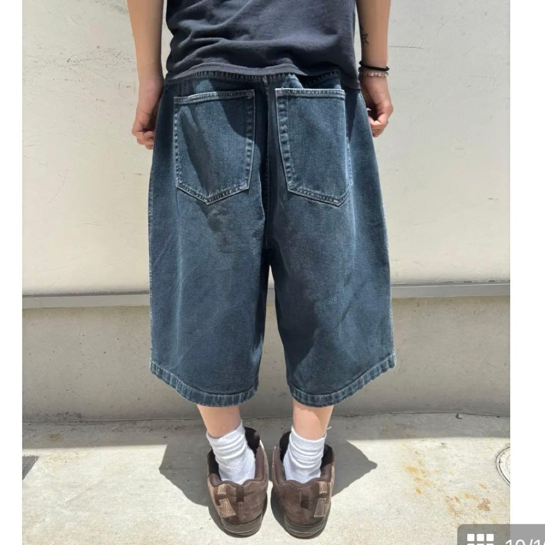 UTILITY バギーショーツ　バギーデニム　GREENY