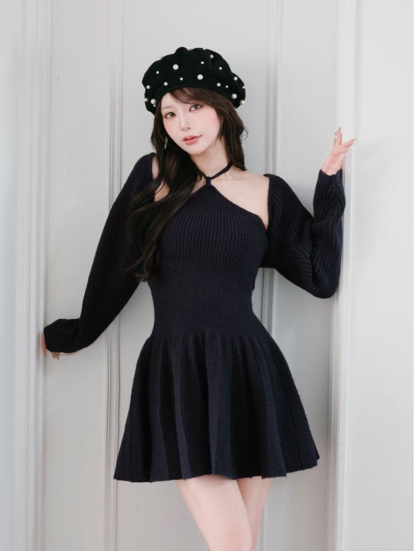 新品Darich ダーリッチ ホルターフレアニットミニワンピース