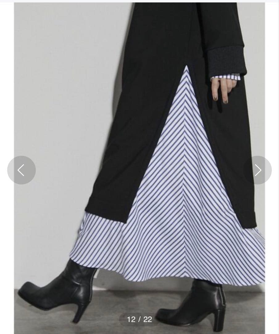 【美品】UN3D. ドッキングスウェットワンピース¥39,600 ブラック