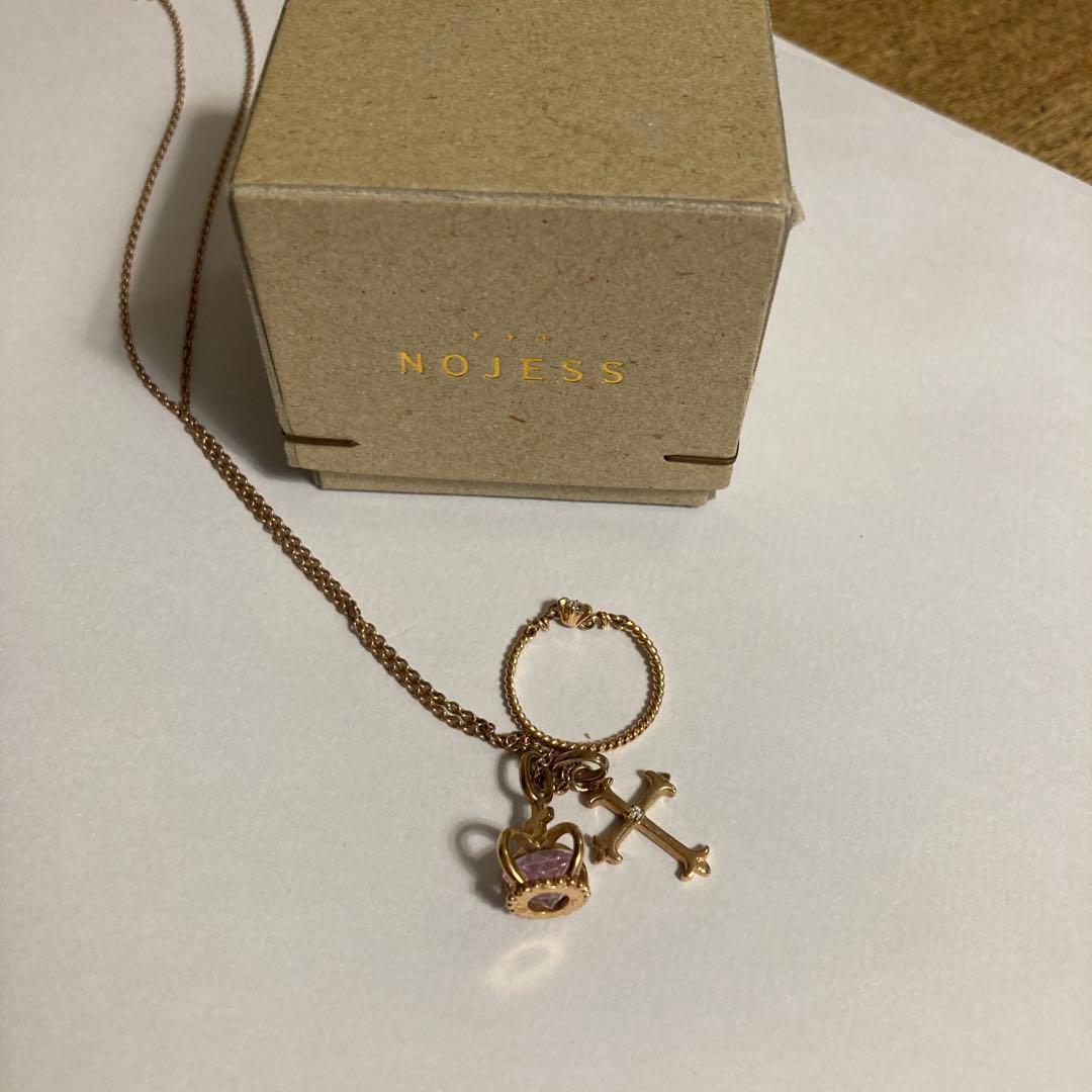 ノジェス　王冠、十字架のチャームセット(チェーン付) ＋リング