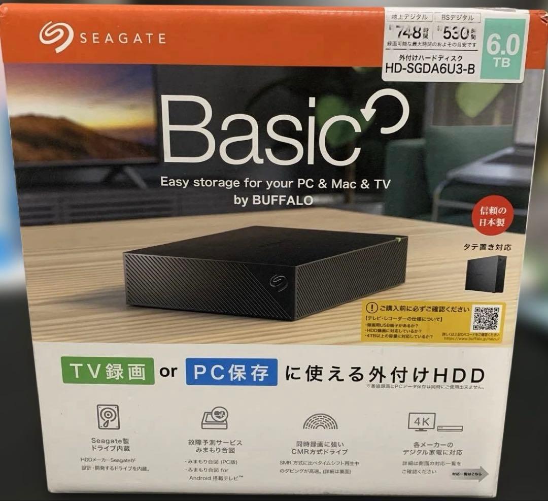 Seagate Basic 6.0TB 外付けHDD HD-SGDA6U3-B