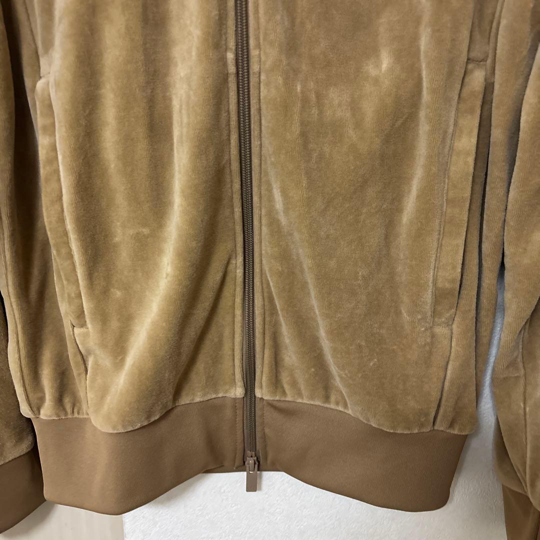 adidas ベロア トラックトップ トラックジャケット ブラウン ブラウン L