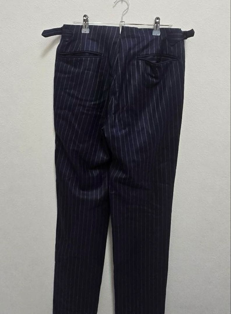 美品★SOVEREIGN ハンドライン チョークストライプ シングル3Bスーツ